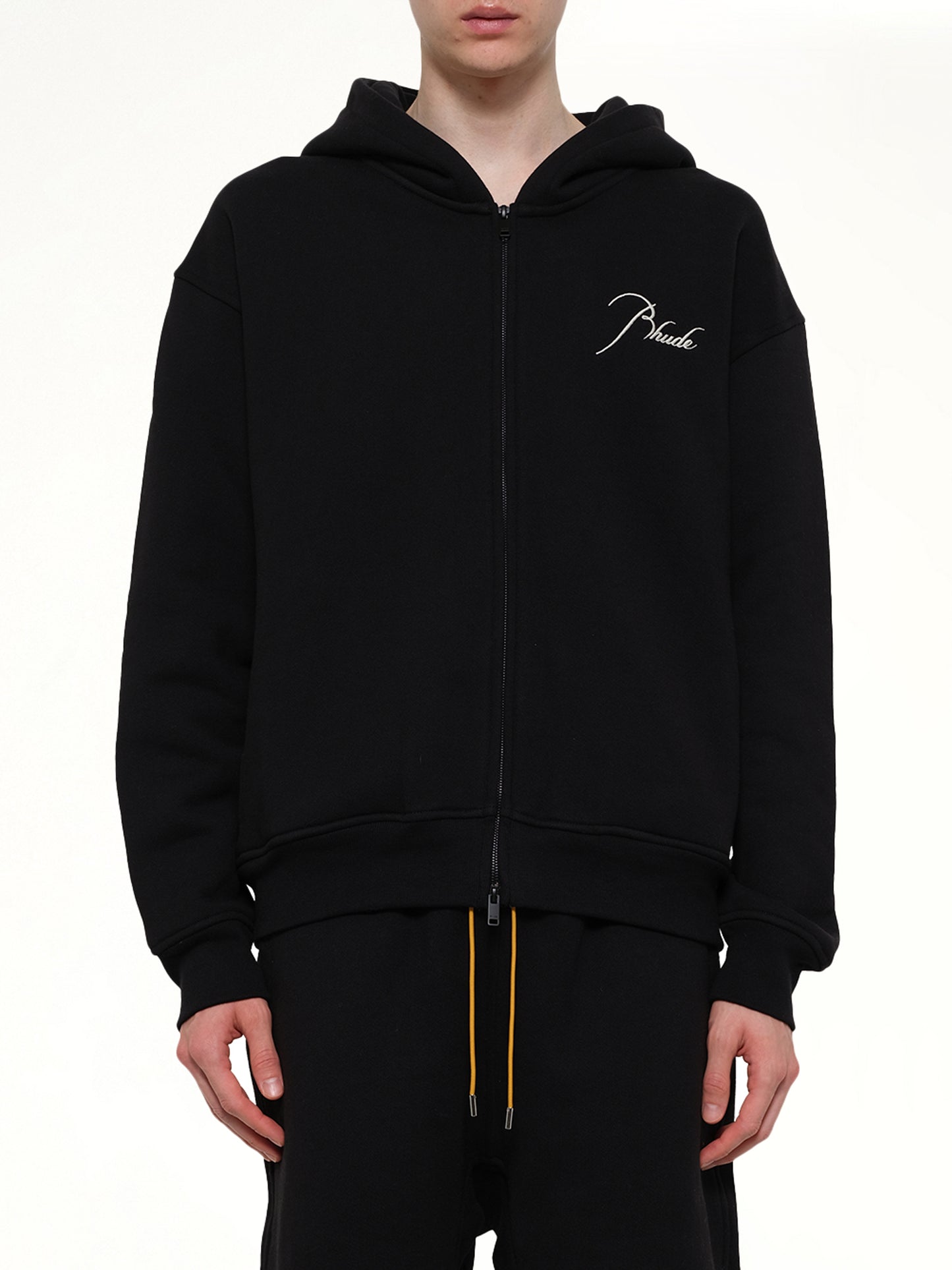 Classique Zip Up Hoodie in Black/White