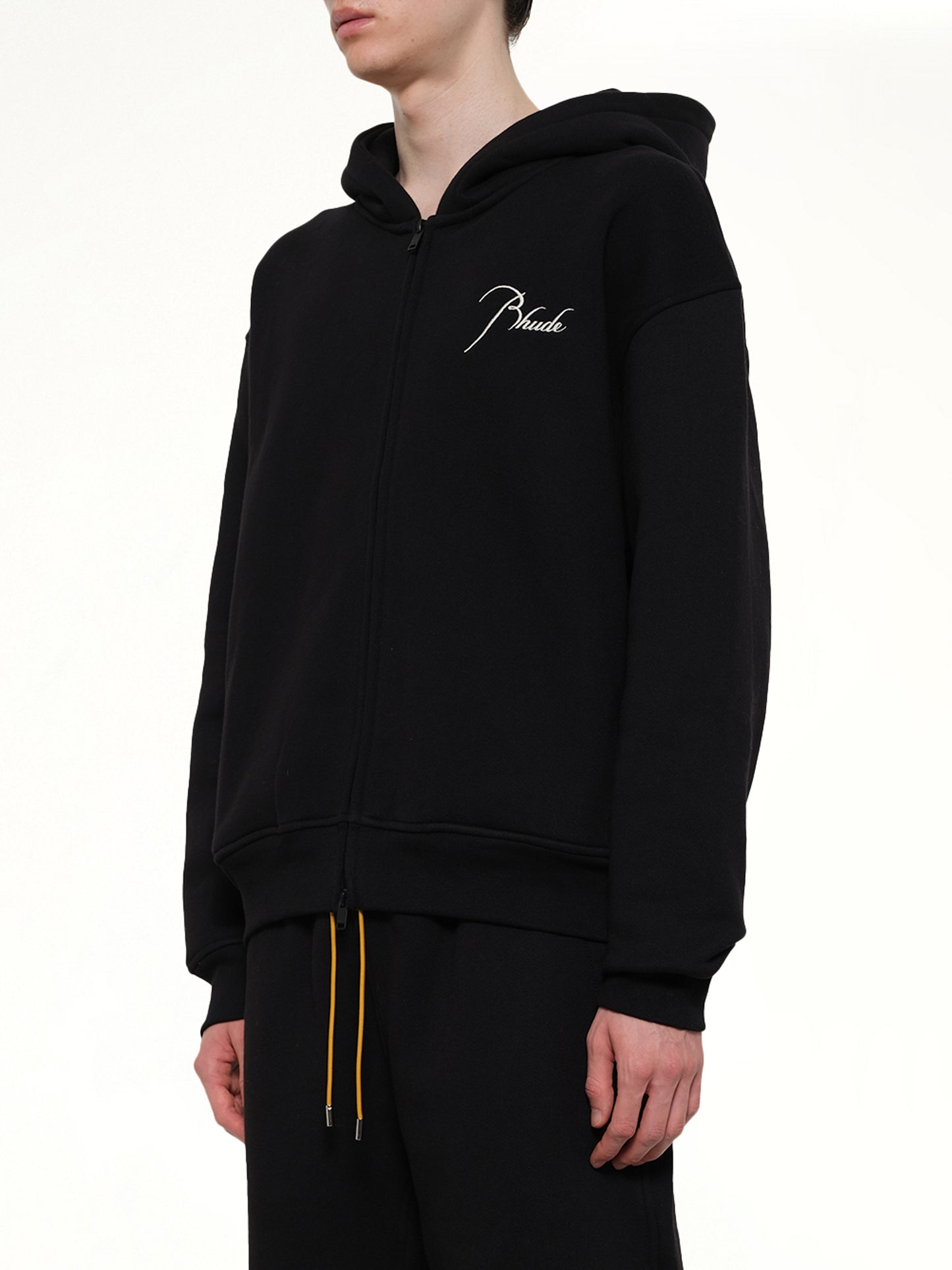 Classique Zip Up Hoodie in Black/White