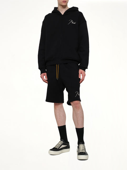 Classique Zip Up Hoodie in Black/White