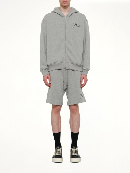 Classique Zip Up Hoodie in Heather Grey/Black