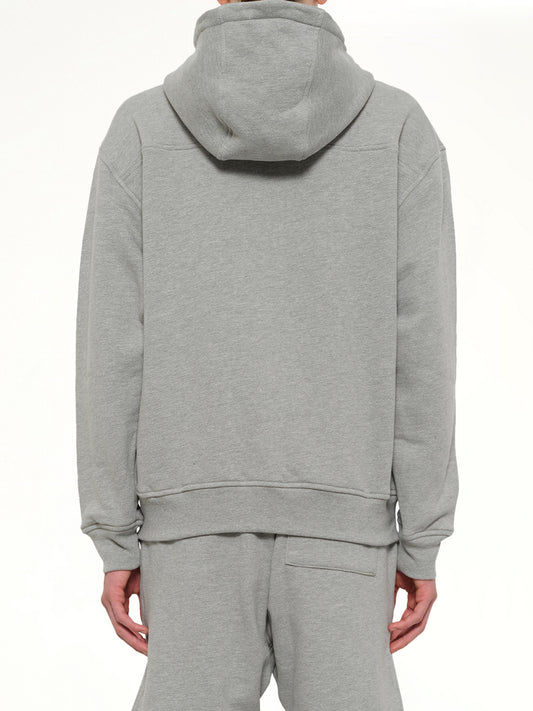 Classique Zip Up Hoodie in Heather Grey/Black