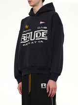 Rhude Regatta Club Hoodie in Vintage Black/White