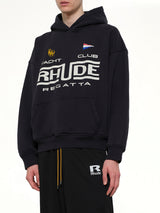 Rhude Regatta Club Hoodie in Vintage Black/White