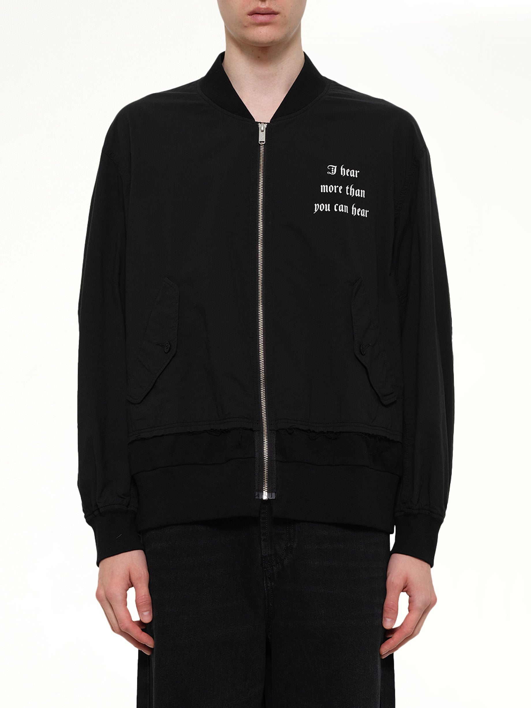 I Hear Bomber Jacket in Black
