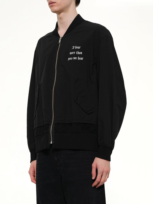 I Hear Bomber Jacket in Black