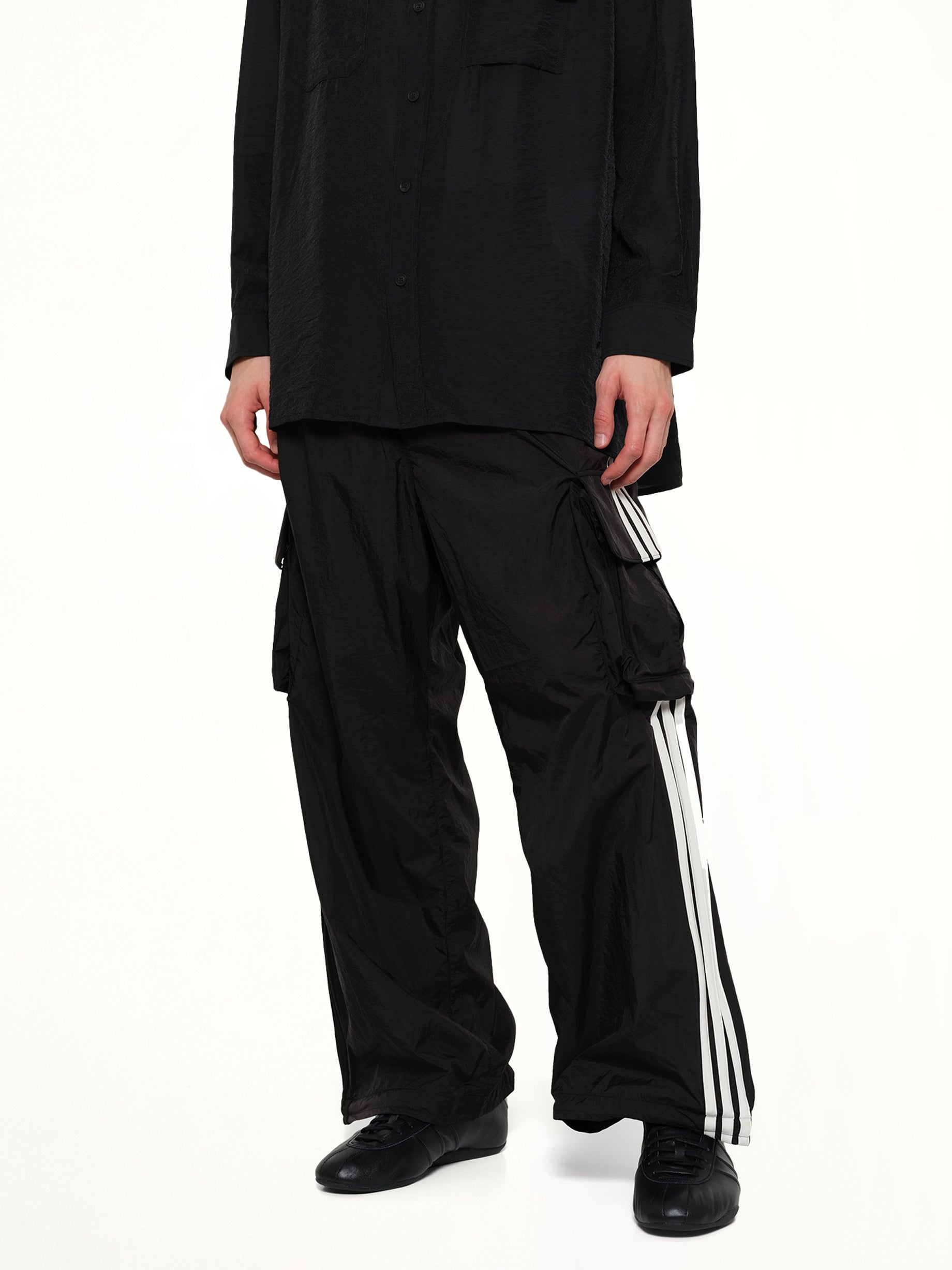 Y-3 Wire 3S Cargo Pants in Black Detail Shot from MARAIS