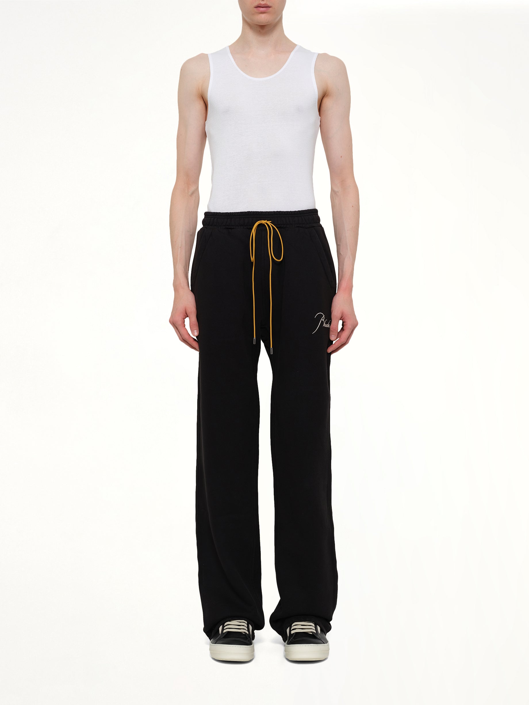 RHUDE Classique Sweatpant in Black/White Model View from MARAIS