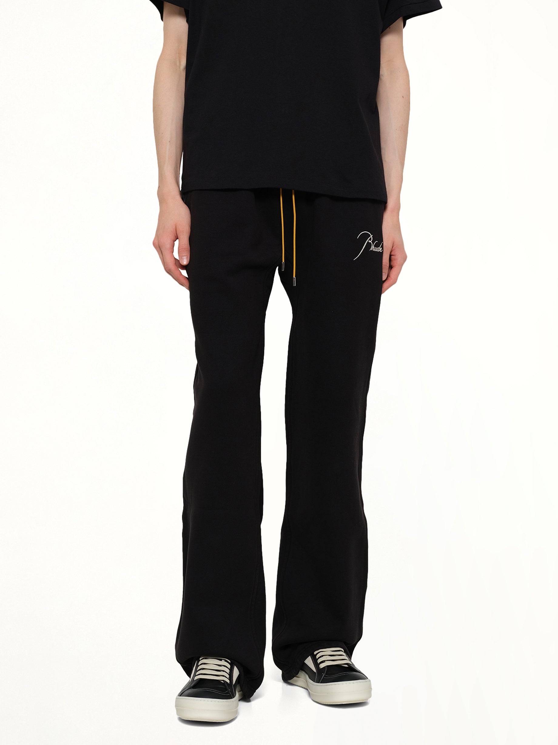 RHUDE Classique Sweatpant in Black/White Detail Shot from MARAIS