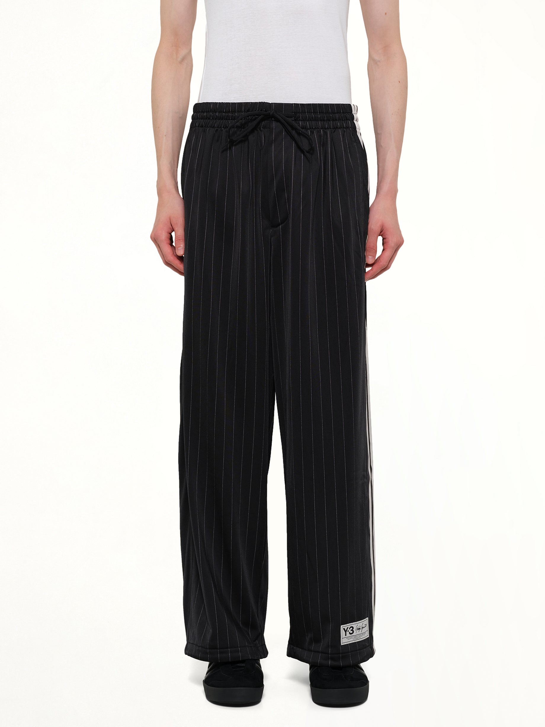 Pinstripe Track Pants in Black