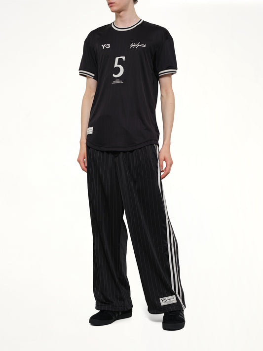 Pinstripe Track Pants in Black