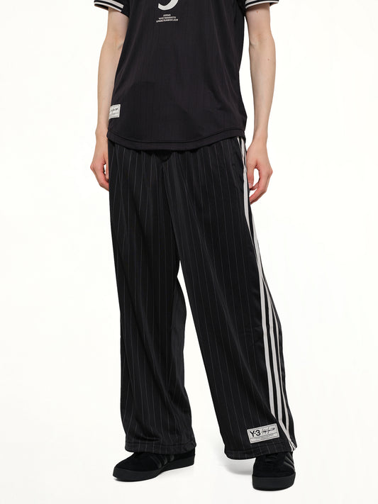 Pinstripe Track Pants in Black