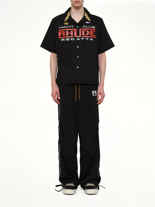 Rhude Regatta Club Shirt in Black/White/Red