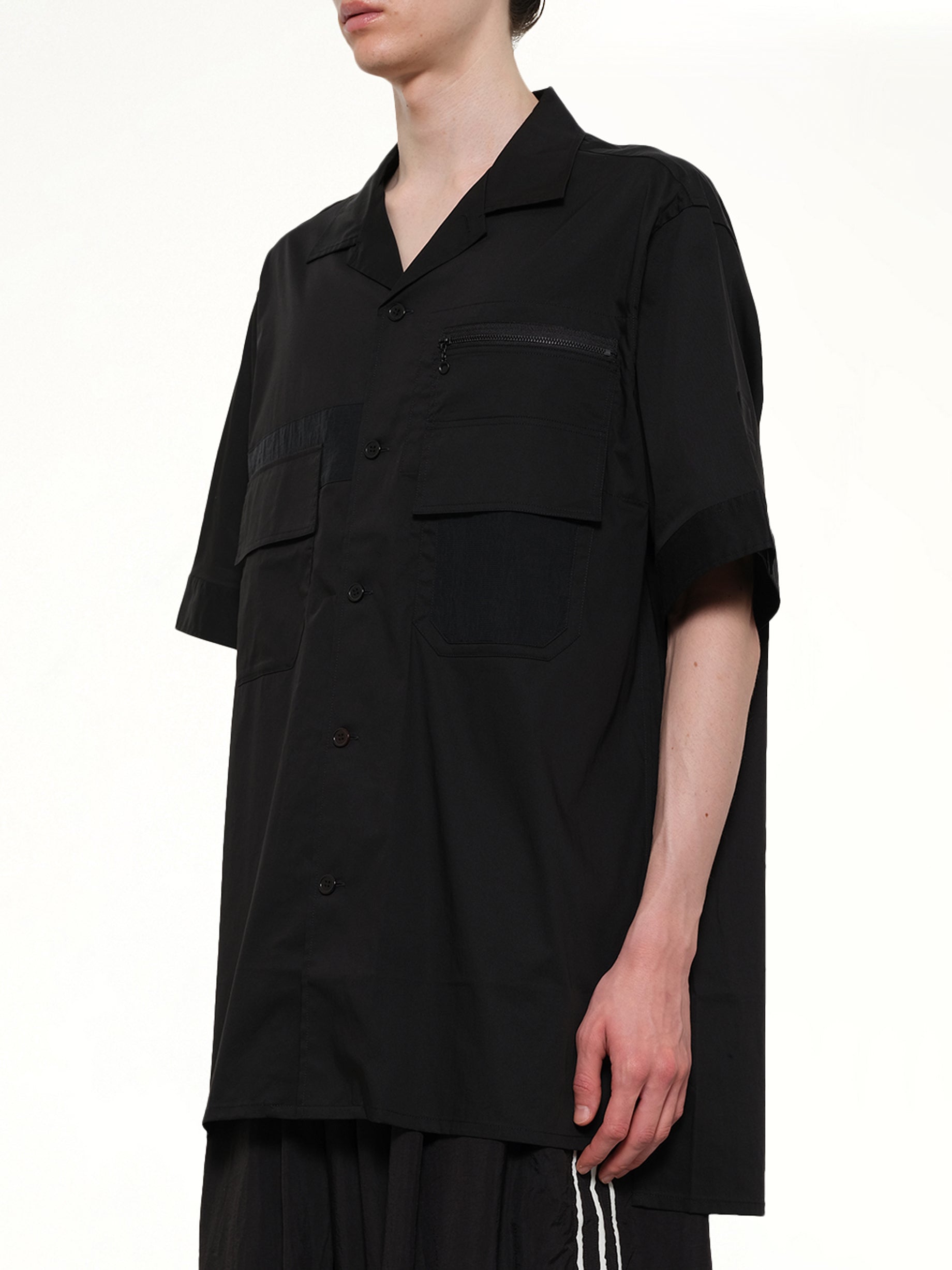 Y-3 , Utility Shirt in Black Side View from MARAIS