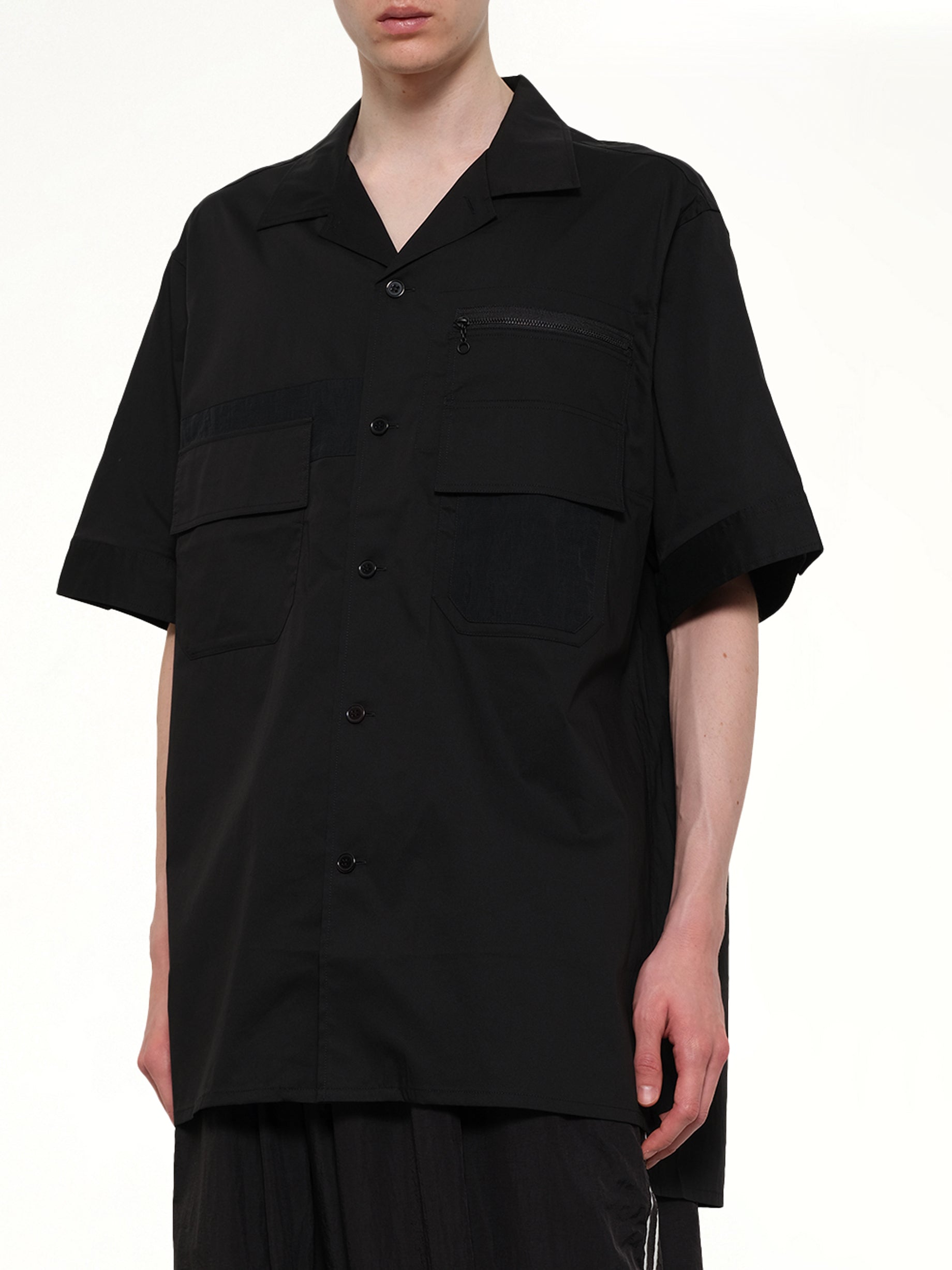 Y-3 , Utility Shirt in Black Detail Shot from MARAIS