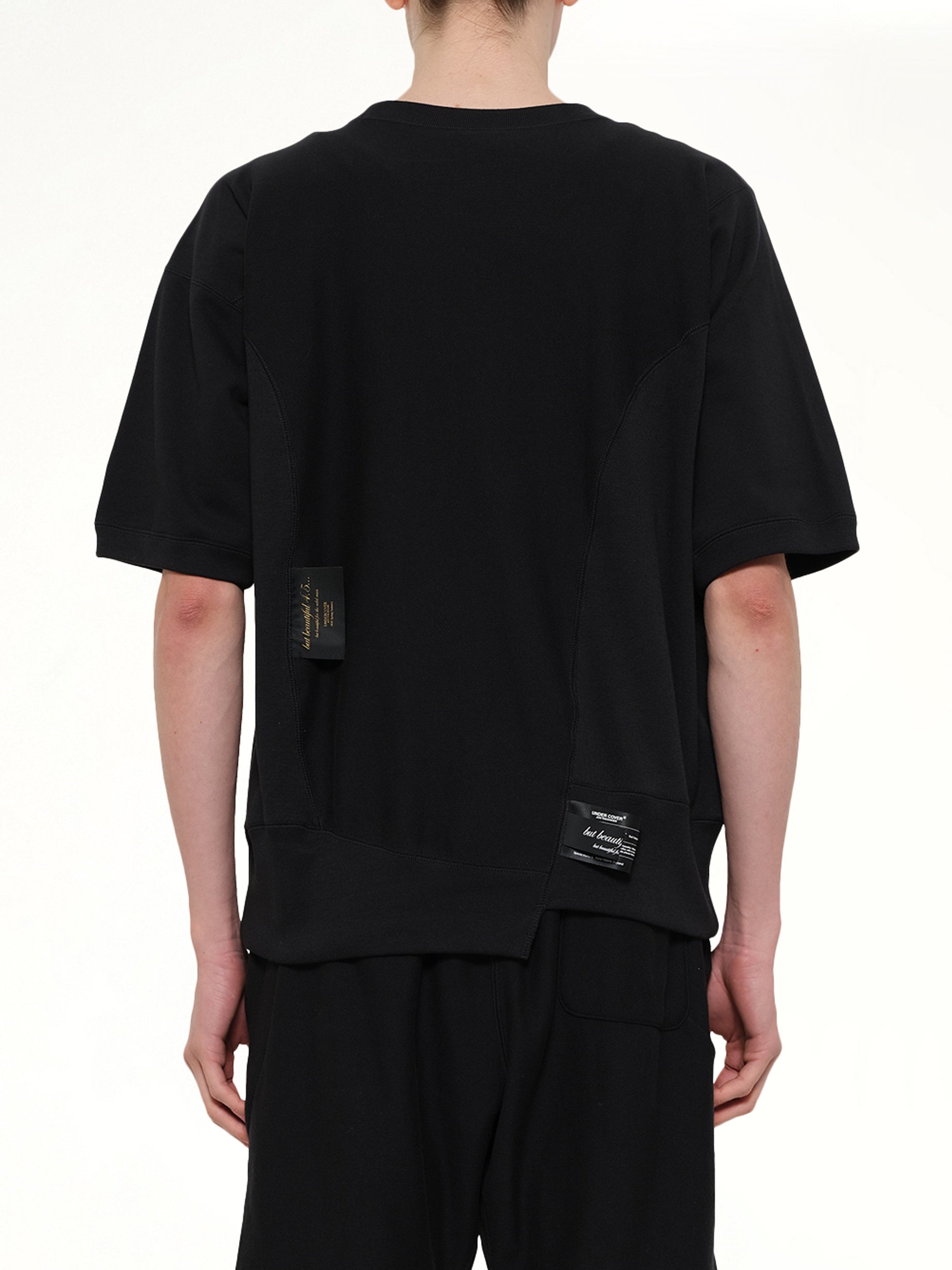 UNDERCOVER Champion x UC Sweat Top in Black Back View from MARAIS