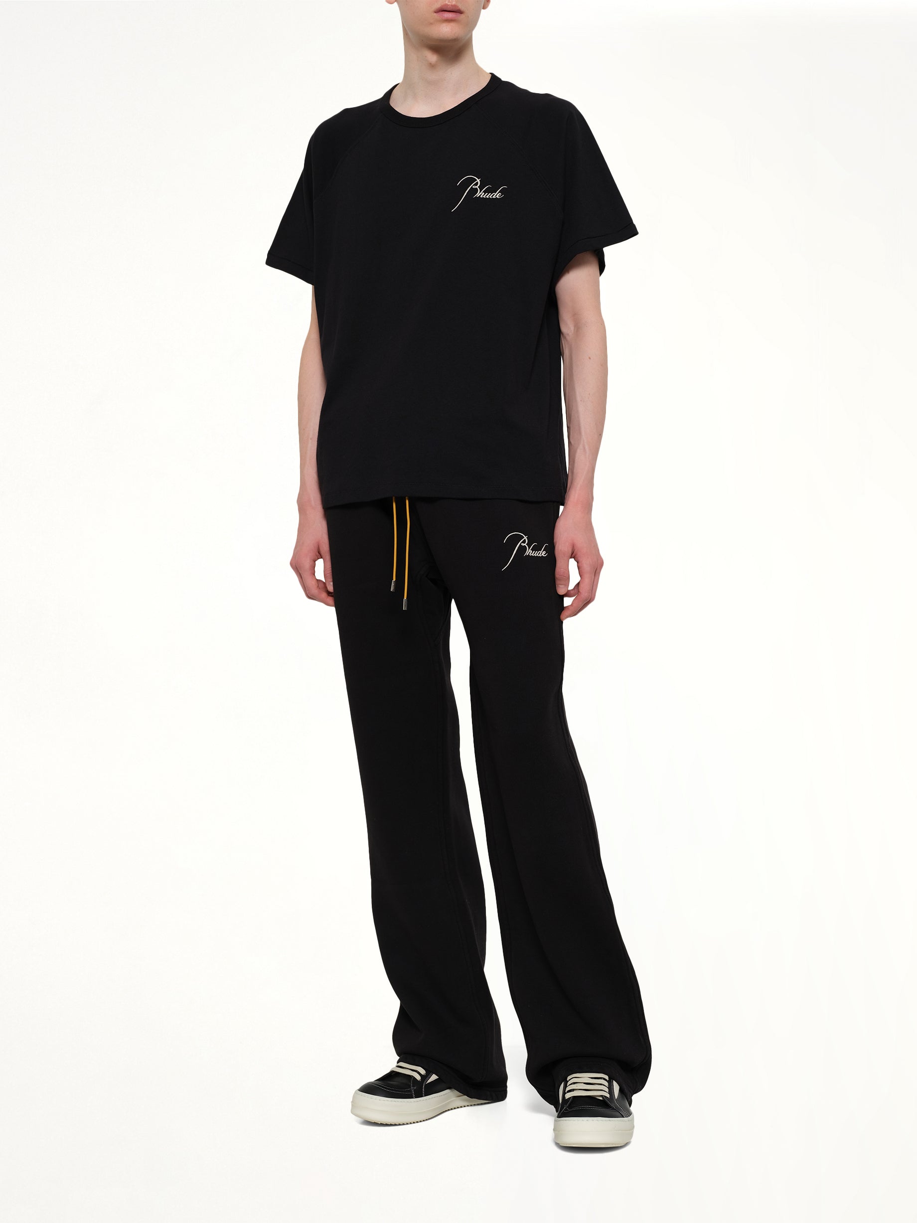 RHUDE Classique Raglan T-Shirt in Black/White Full Reference from MARAIS