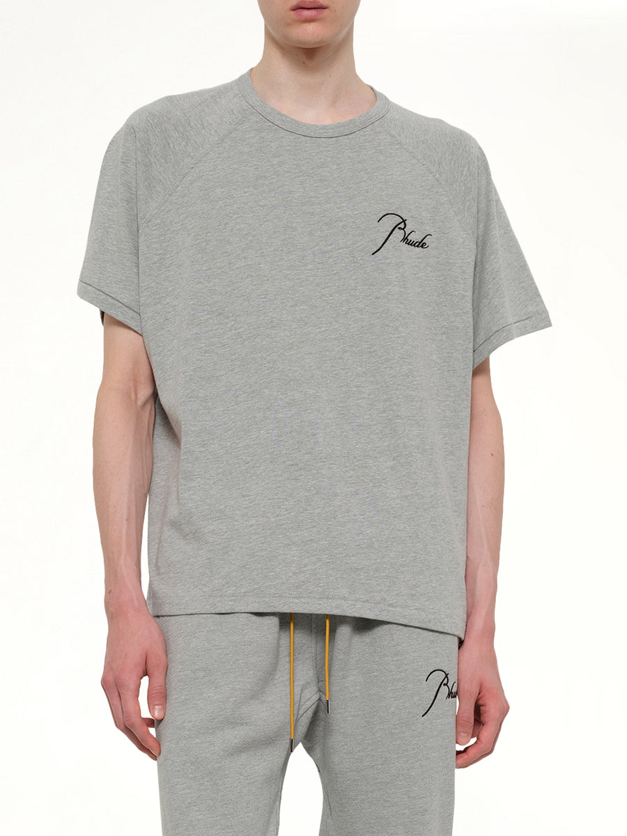 Classique Raglan T-Shirt in Heather Grey/Black