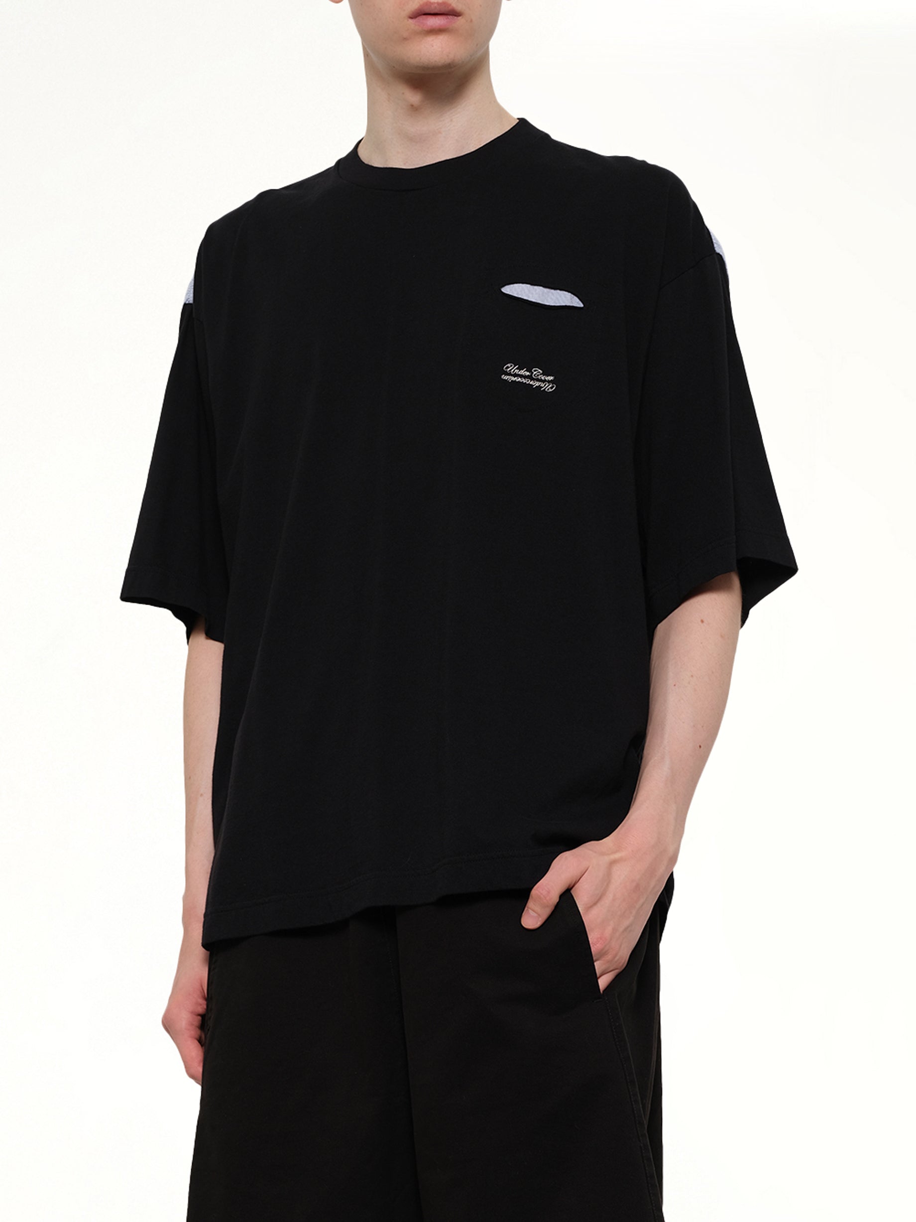 UNDERCOVER Combo Pocket T-Shirt in Black Detail Shot from MARAIS