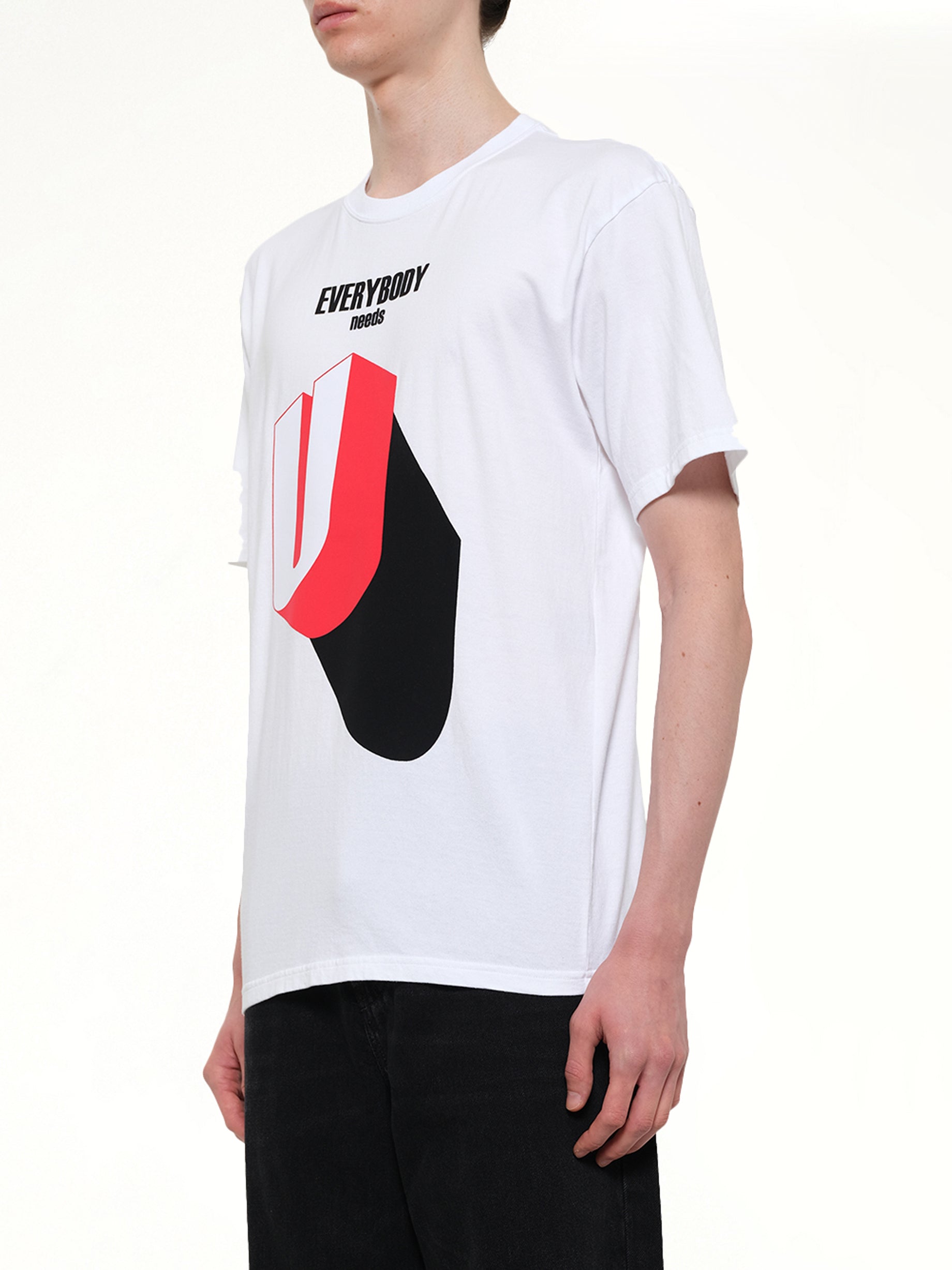 UNDERCOVER Everybody Needs U T-Shirt in White Side View from MARAIS