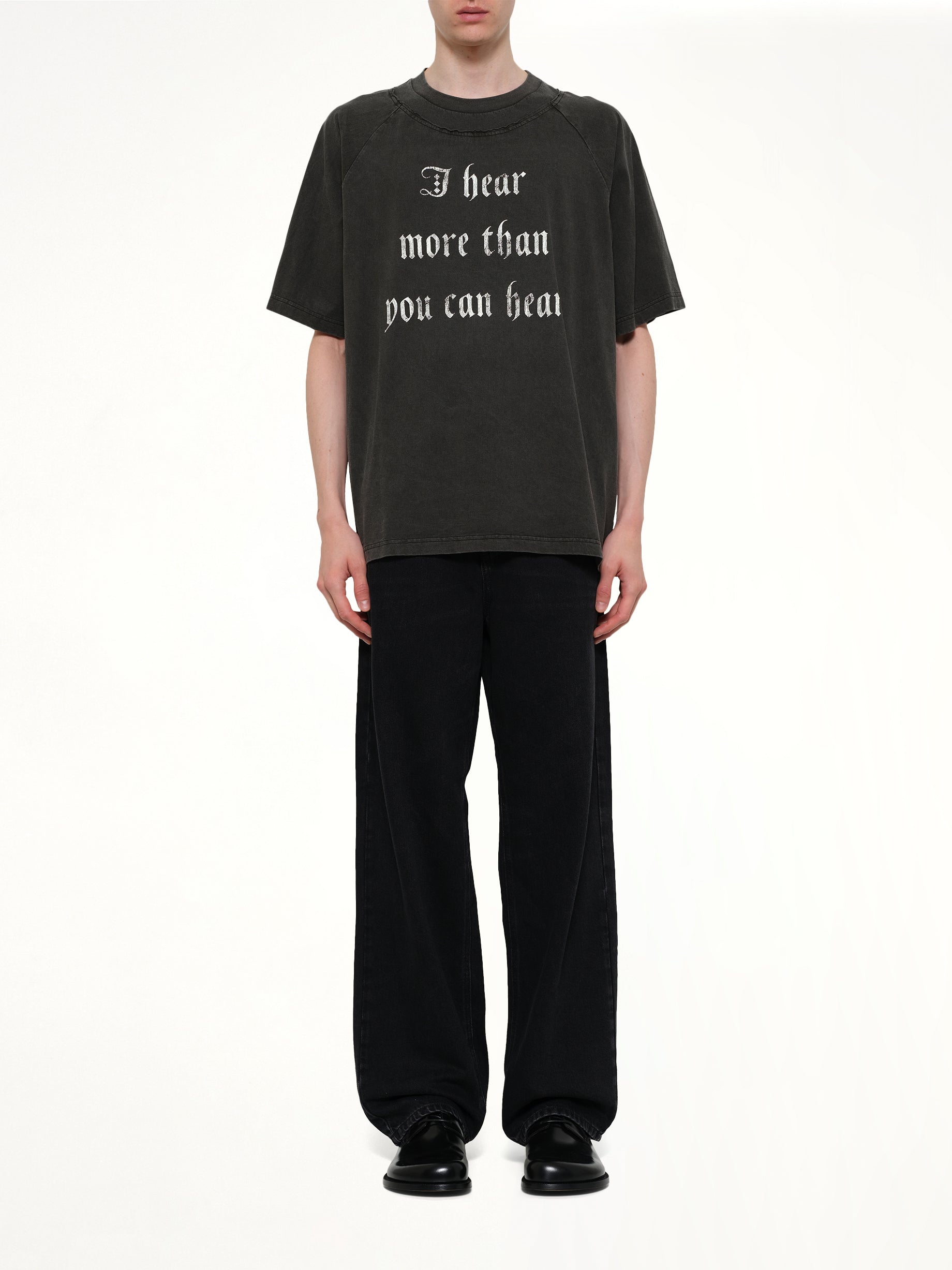 UNDERCOVER I Hear T-Shirt in Charcoal Model View from MARAIS