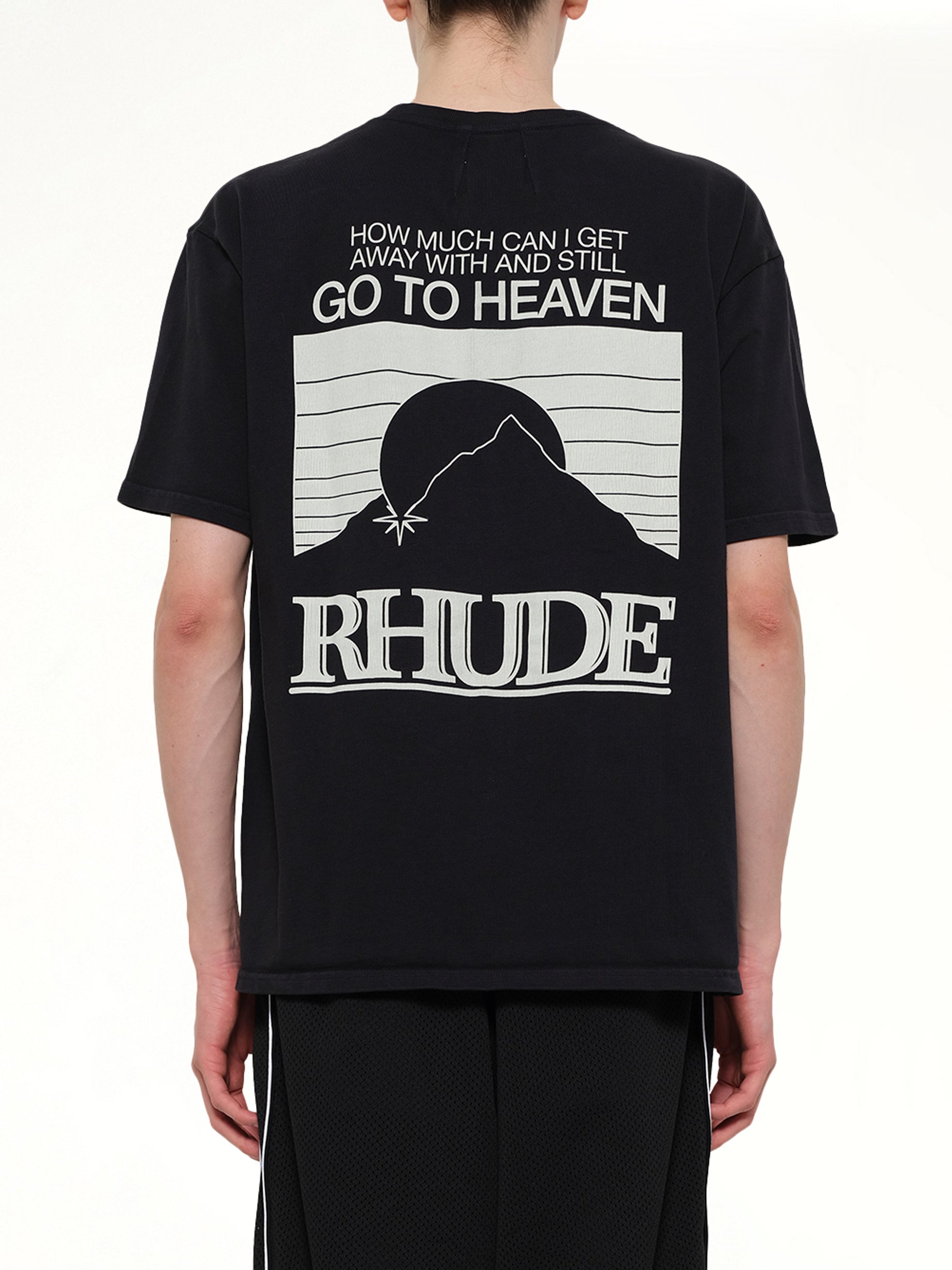 RHUDE Moonlight Pack T-Shirt in Vintage Black Back View from MARAIS