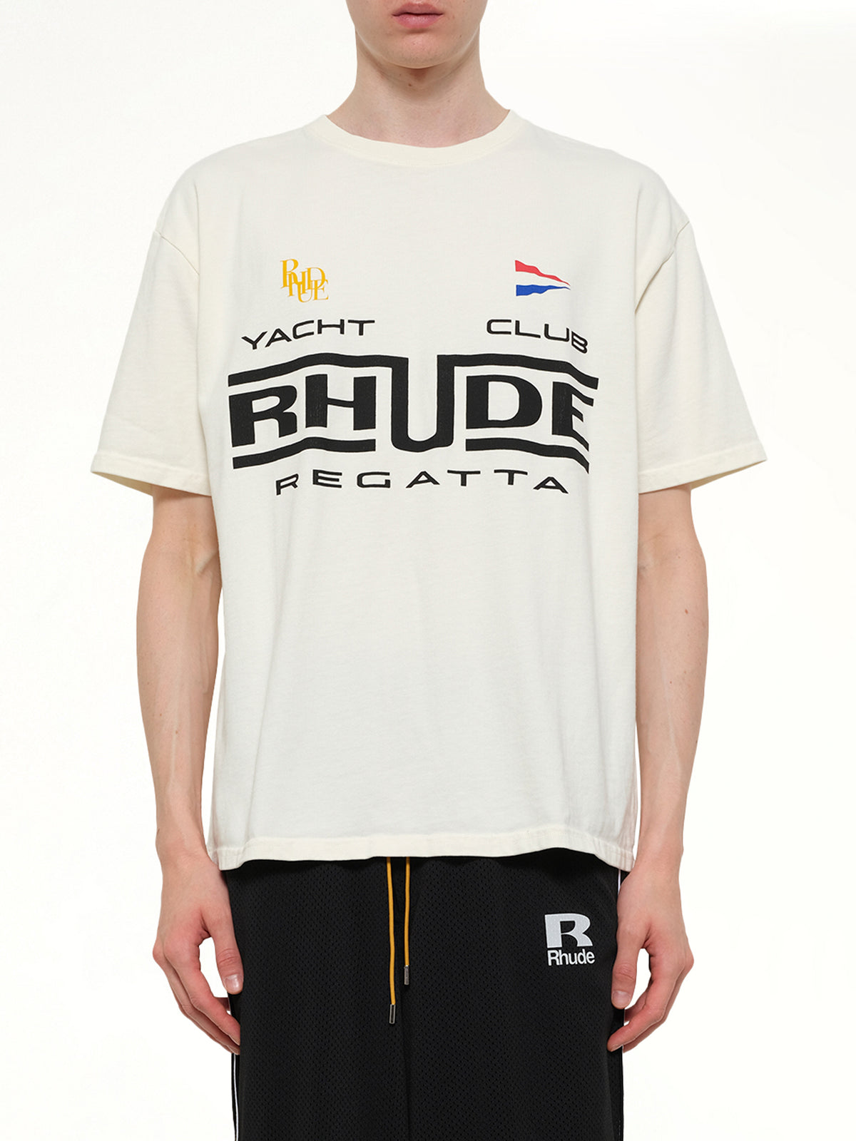 Rhude Regatta Club T-Shirt in Vintage White/Black