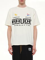 Rhude Regatta Club T-Shirt in Vintage White/Black