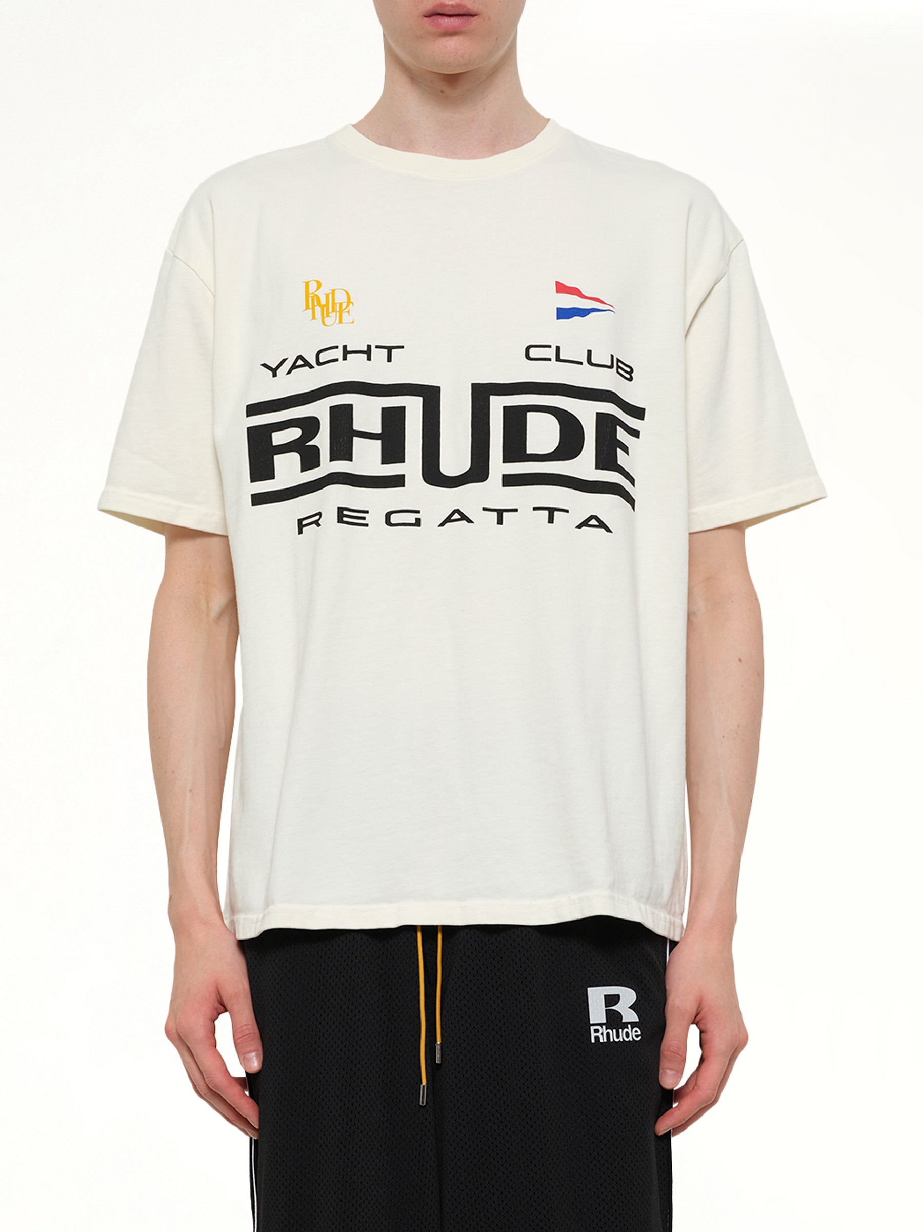 Rhude Regatta Club T-Shirt in Vintage White/Black