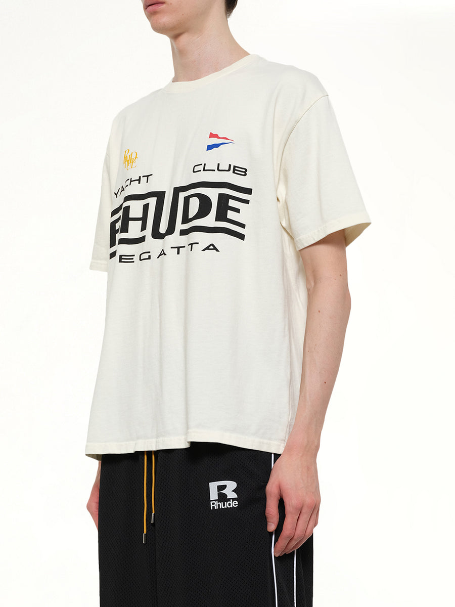 Rhude Regatta Club T-Shirt in Vintage White/Black