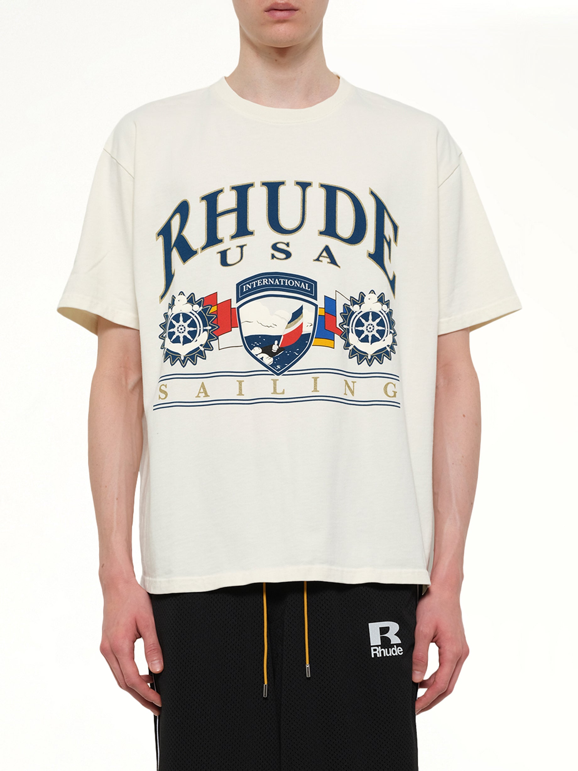 USA Sailing Icon T-Shirt in Vintage White