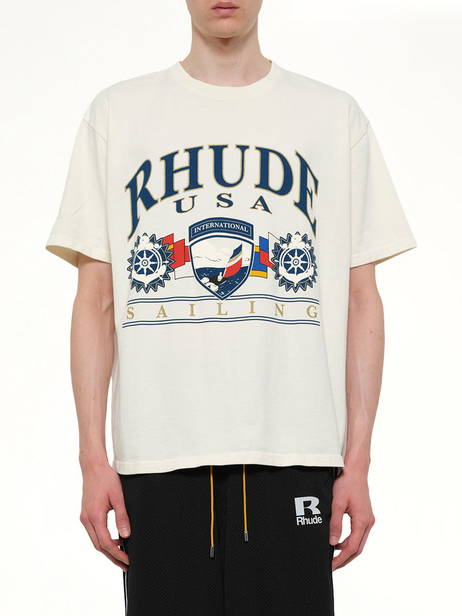 USA Sailing Icon T-Shirt in Vintage White