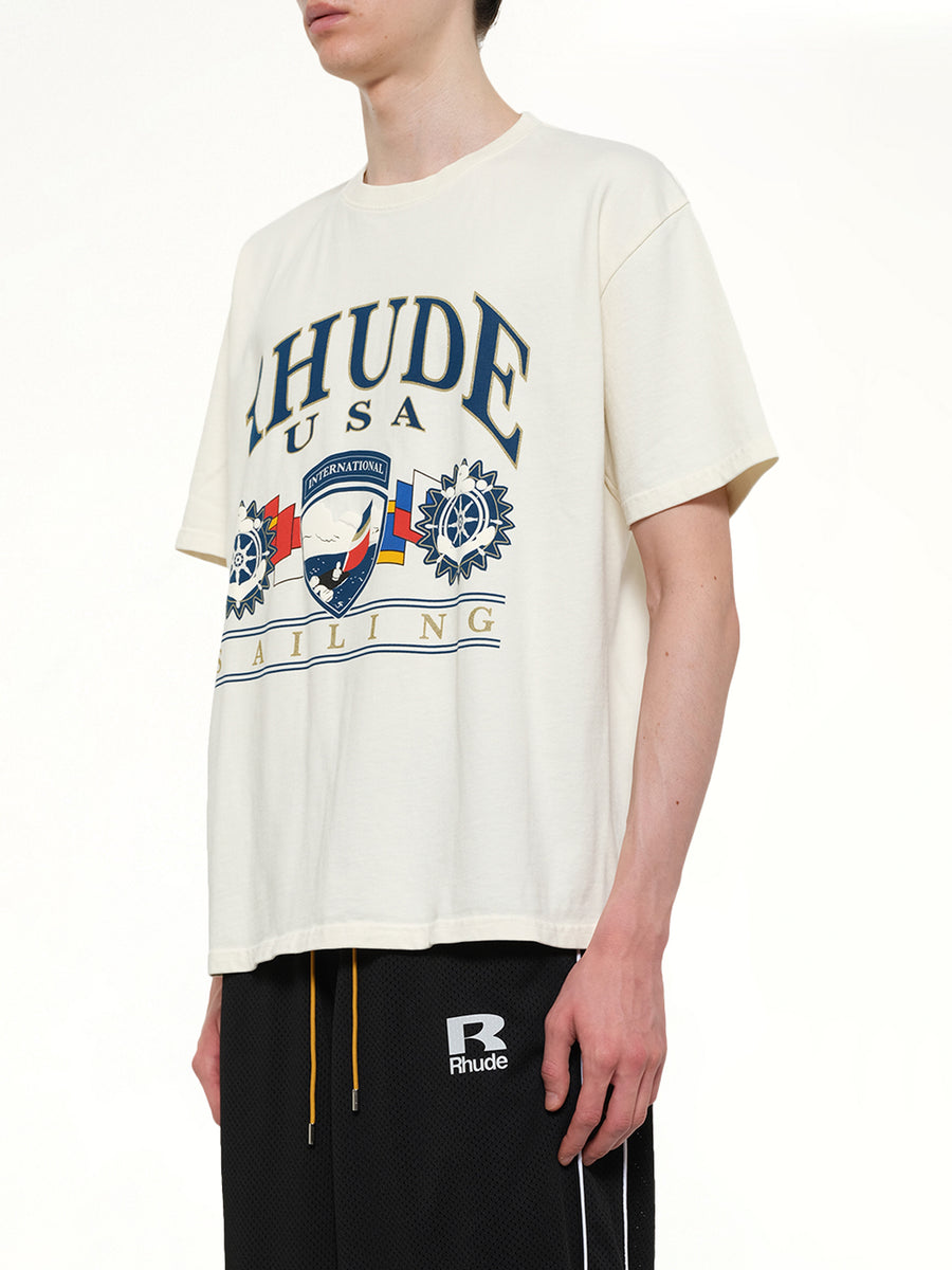 USA Sailing Icon T-Shirt in Vintage White