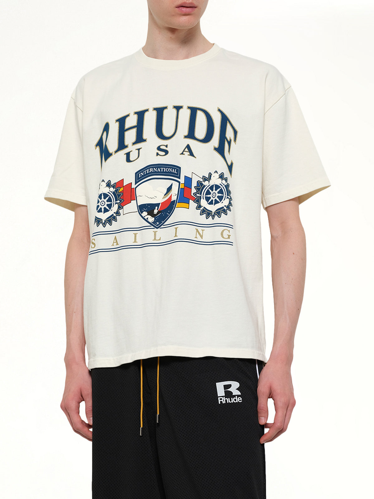 USA Sailing Icon T-Shirt in Vintage White