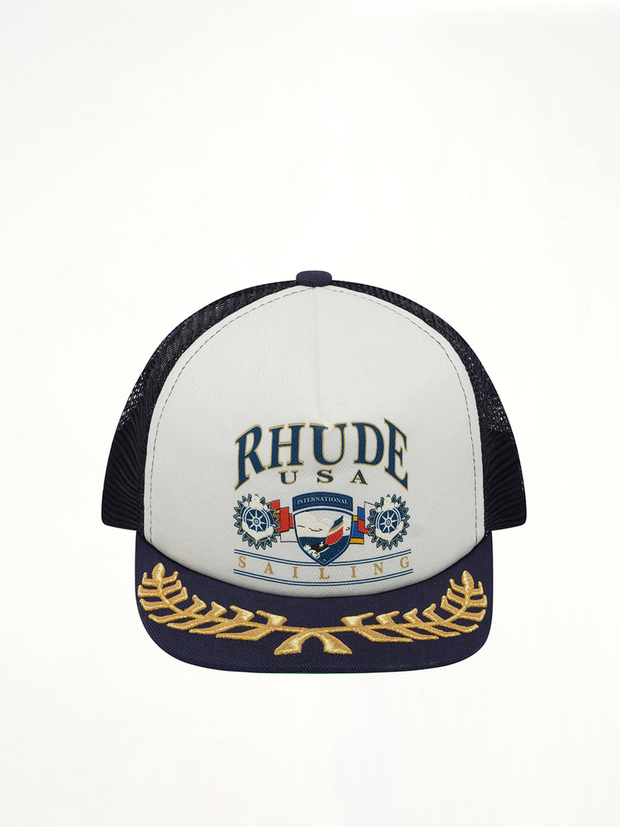 USA Sailing Icon Trucker Hat in Navy/White