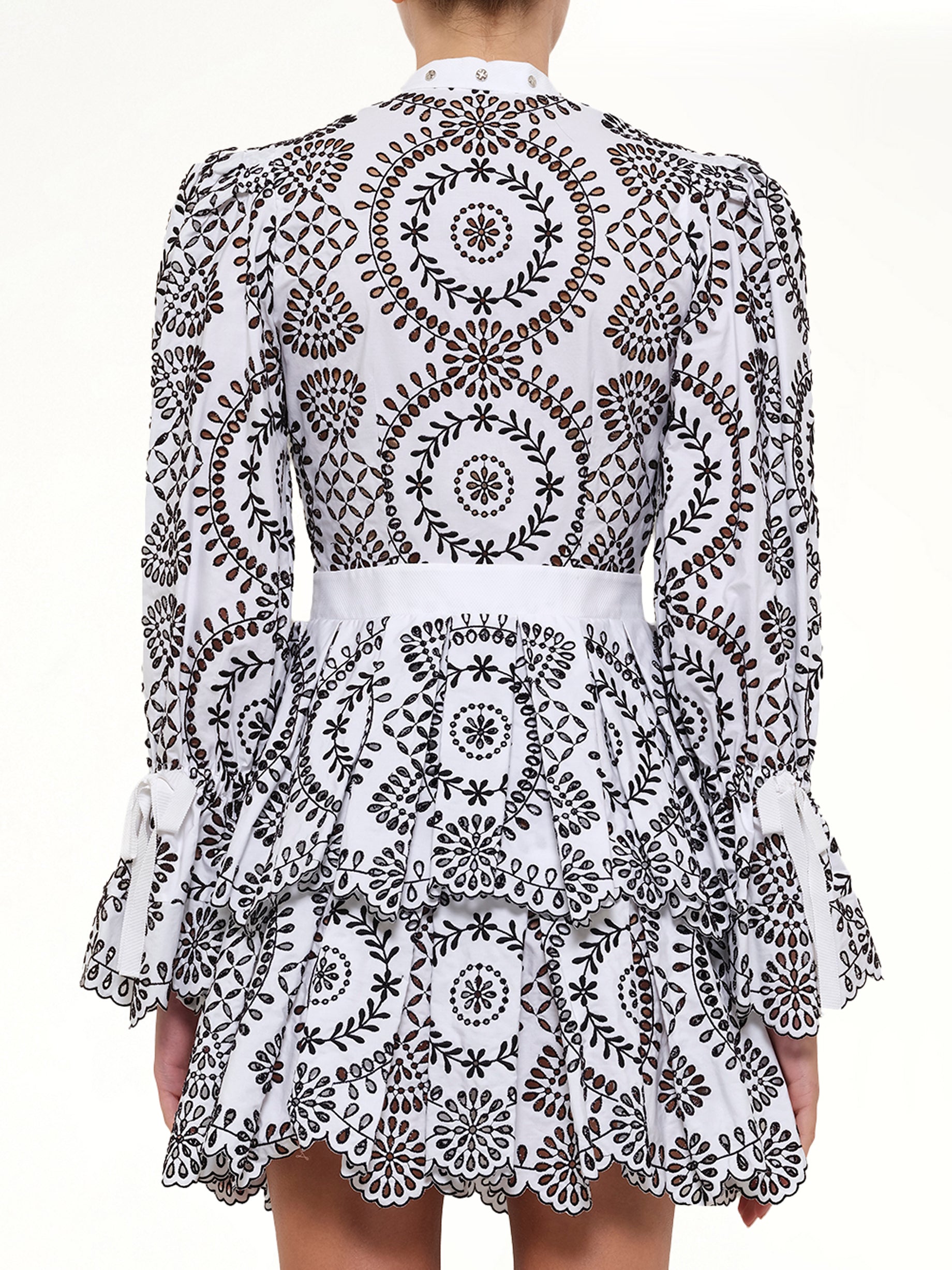 ALEXANDER MCQUEEN , AMQ - Broderie Anglais Dress in 0910 Side View from MARAIS