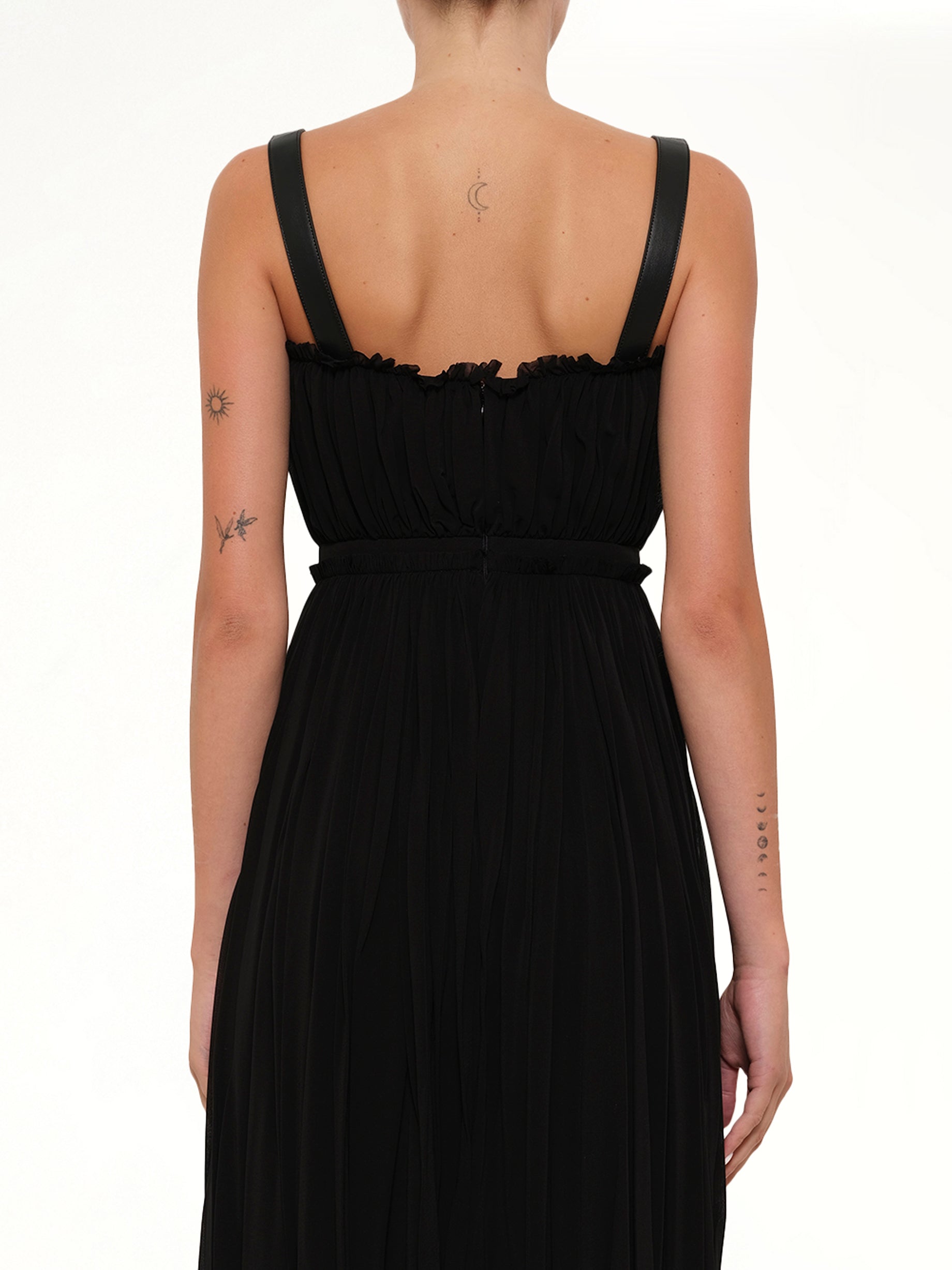 ALEXANDER MCQUEEN Amq - Abito Jersey Mini Dress in Black Side View from MARAIS