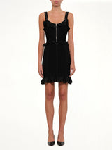 Cage Jacquard Mini Dress in Black