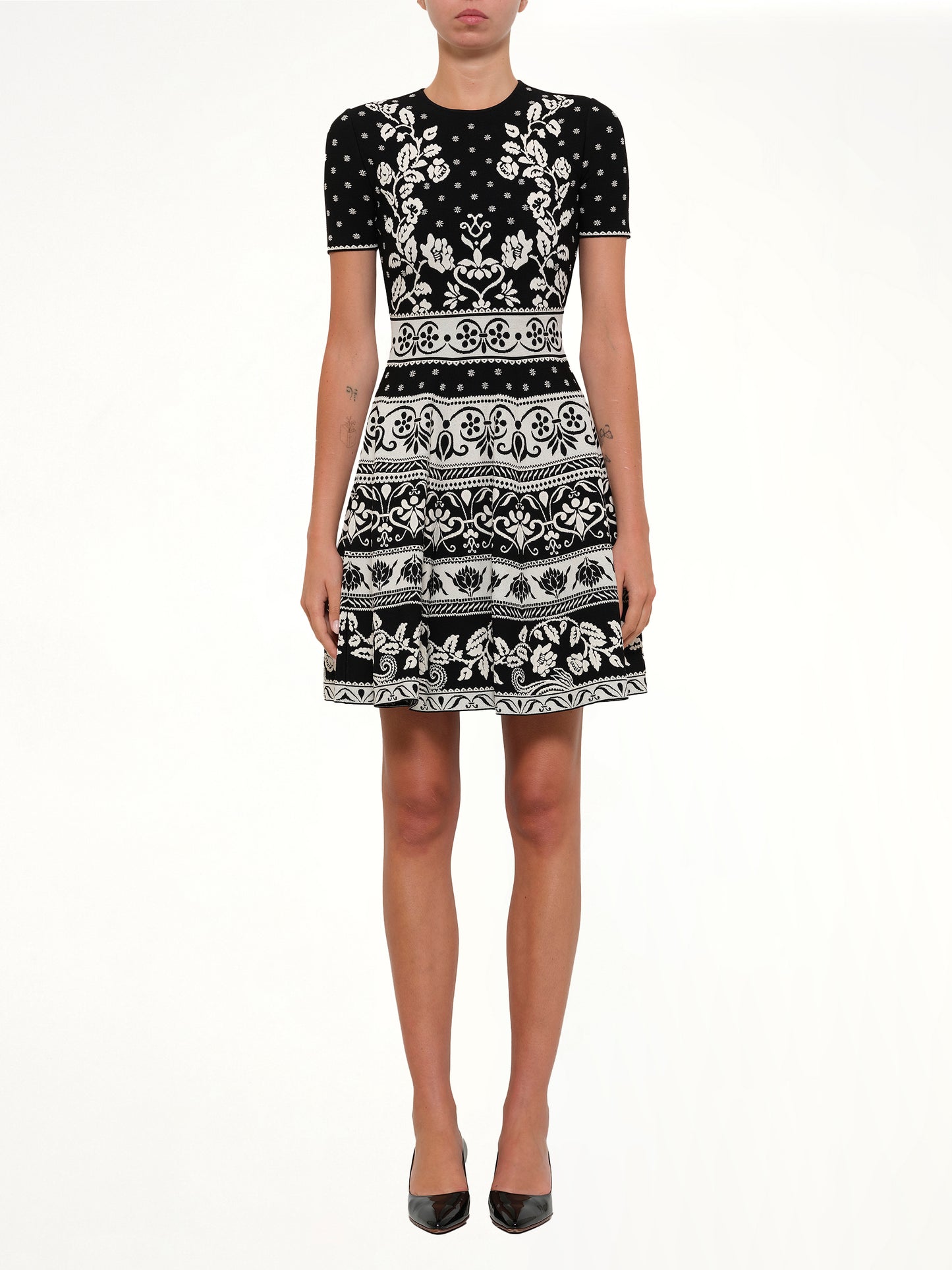Floral Mini Dress in Black
