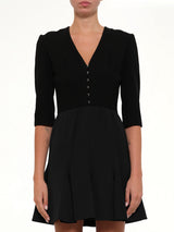 Godet Mini Dress in Black