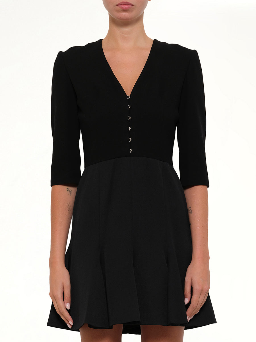 Godet Mini Dress in Black