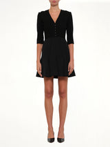 Godet Mini Dress in Black