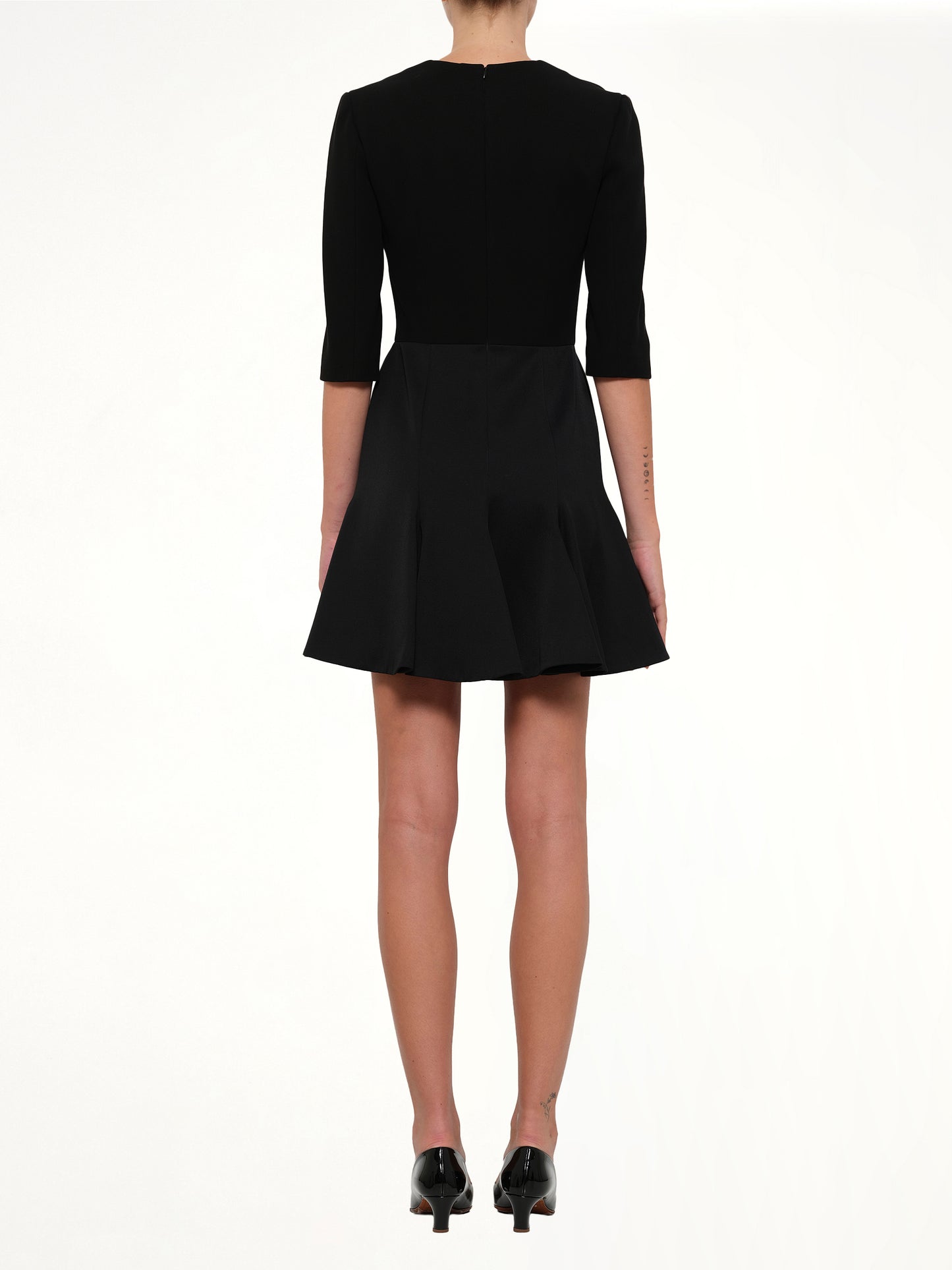 Godet Mini Dress in Black