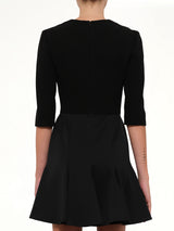 Godet Mini Dress in Black