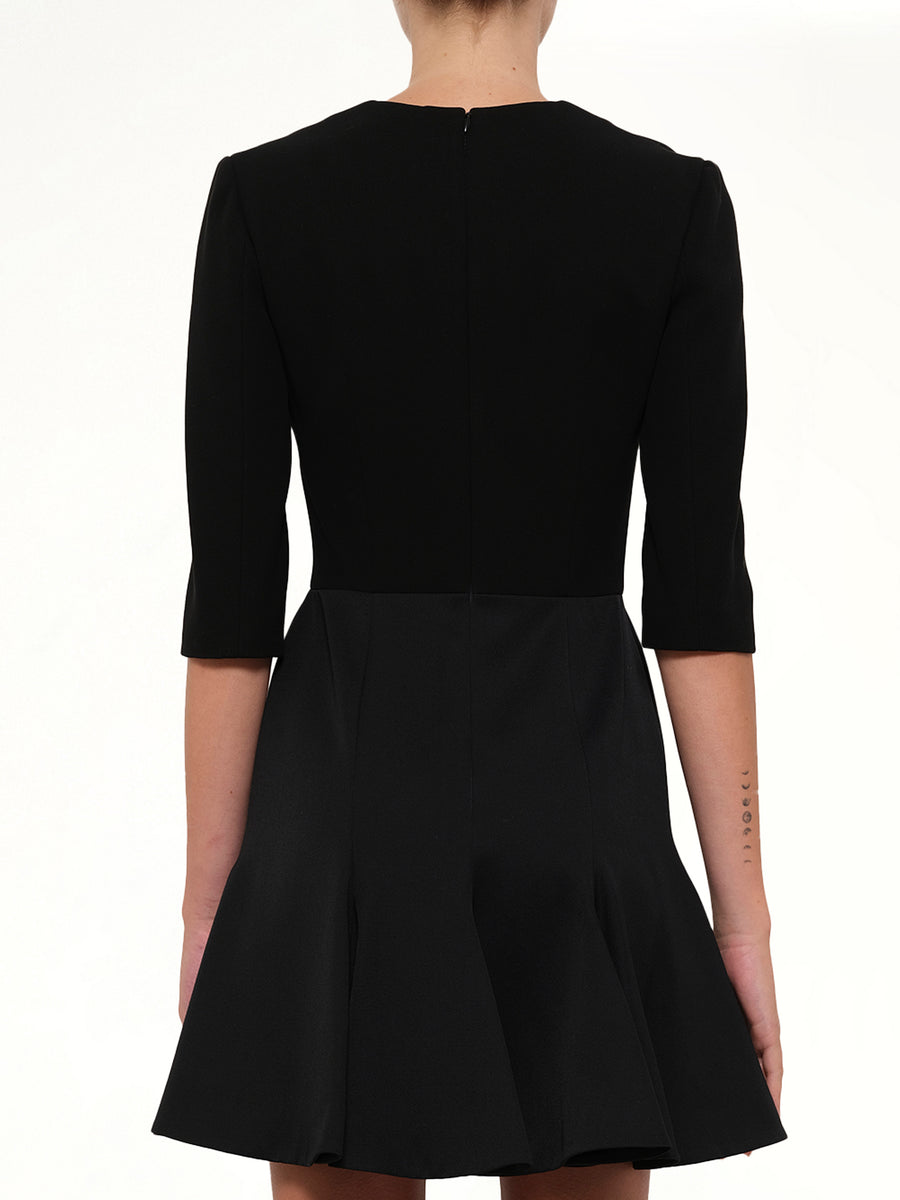 Godet Mini Dress in Black