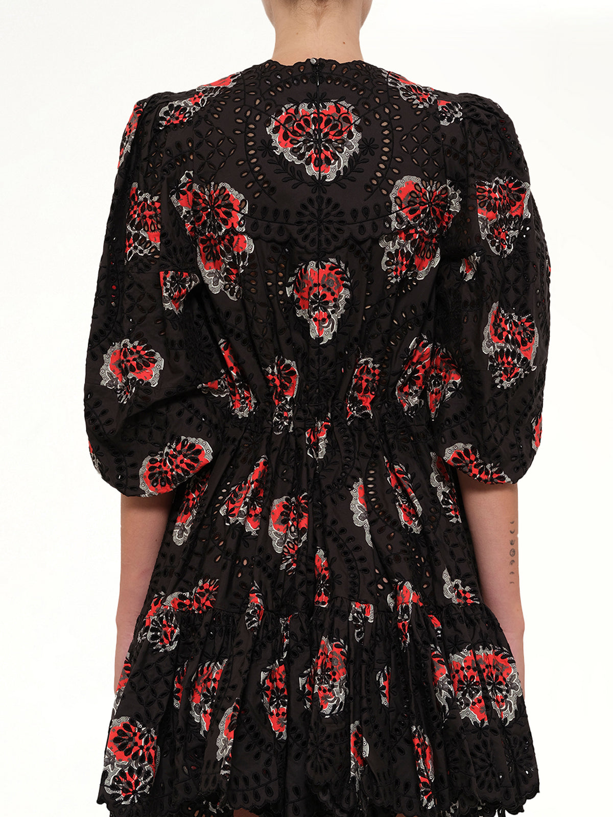Poppy Print Abito Dress in Black