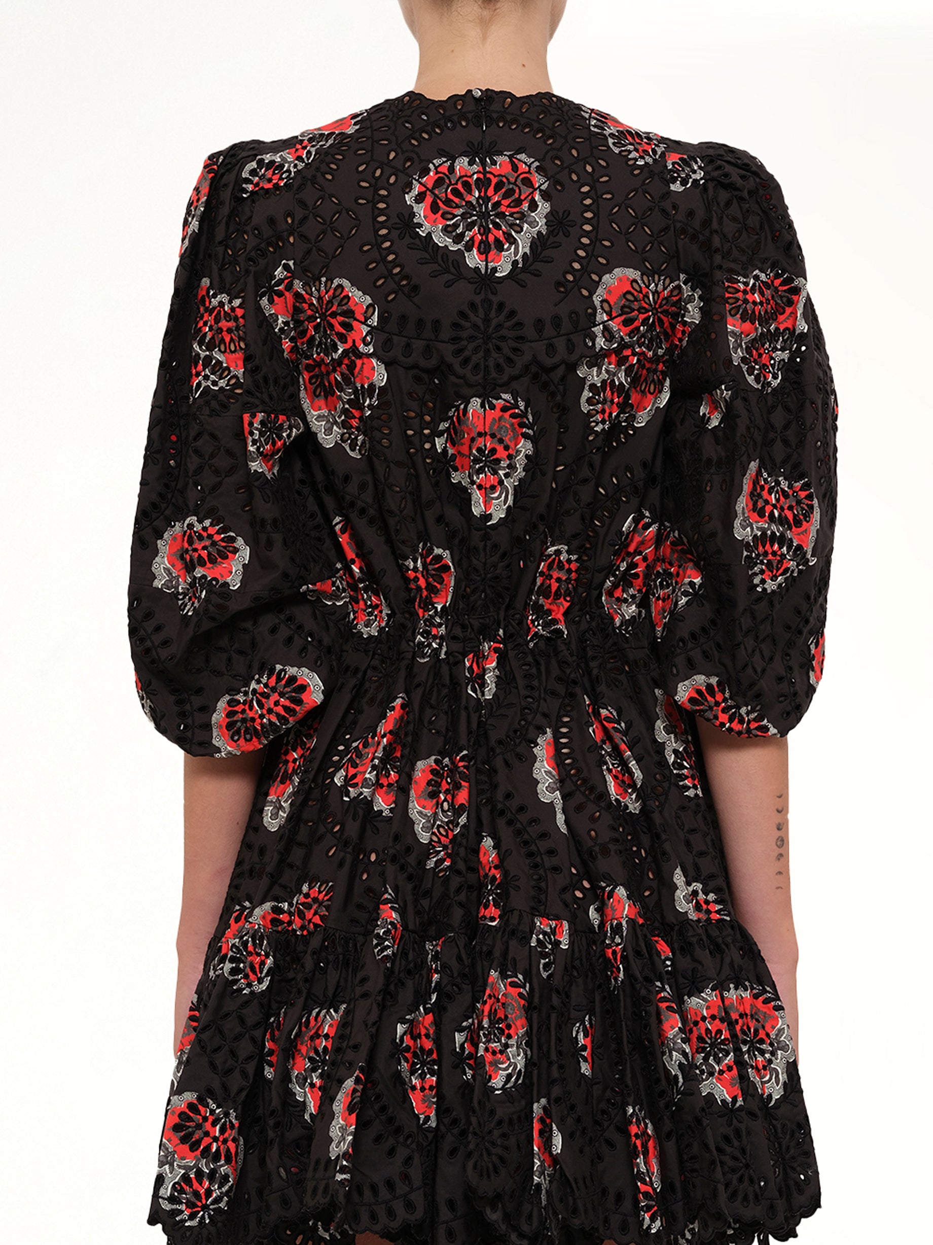 Poppy Print Abito Dress in Black