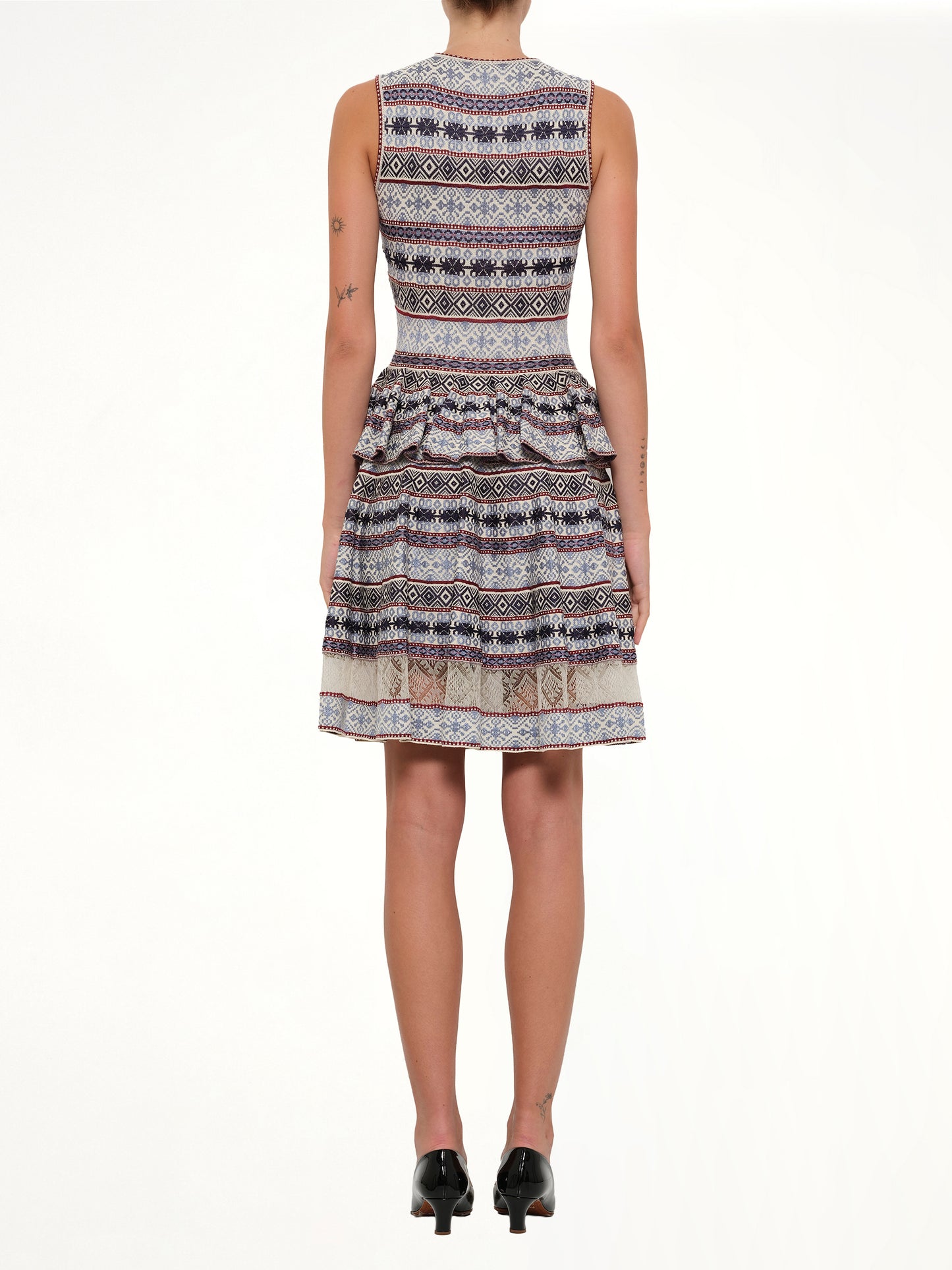 Sleeveless Peplum Dress in Pattern