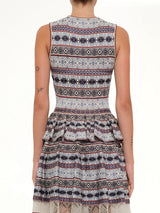 Sleeveless Peplum Dress in Pattern