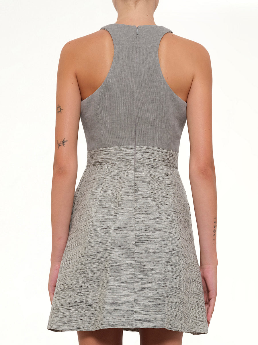 Racer Box Pit Dress in Grey