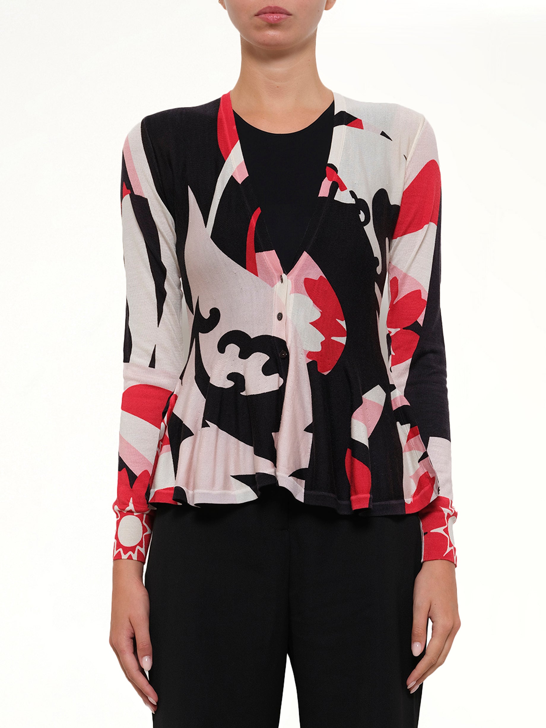 Amq - Cardigan in Black/Bone